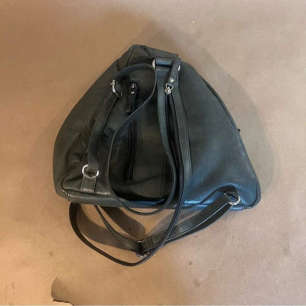 Great American Leather Works Dark Green Retro Vintage Sling Y2K Purse Backpack - Picture 3 of 9